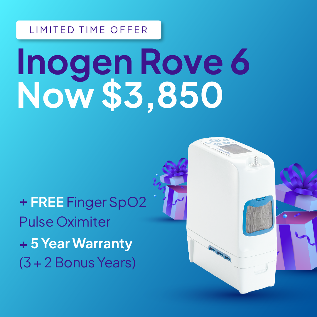 Inogen One Rove 6 Portable Oxygen Concentrator with 16 Cell Battery