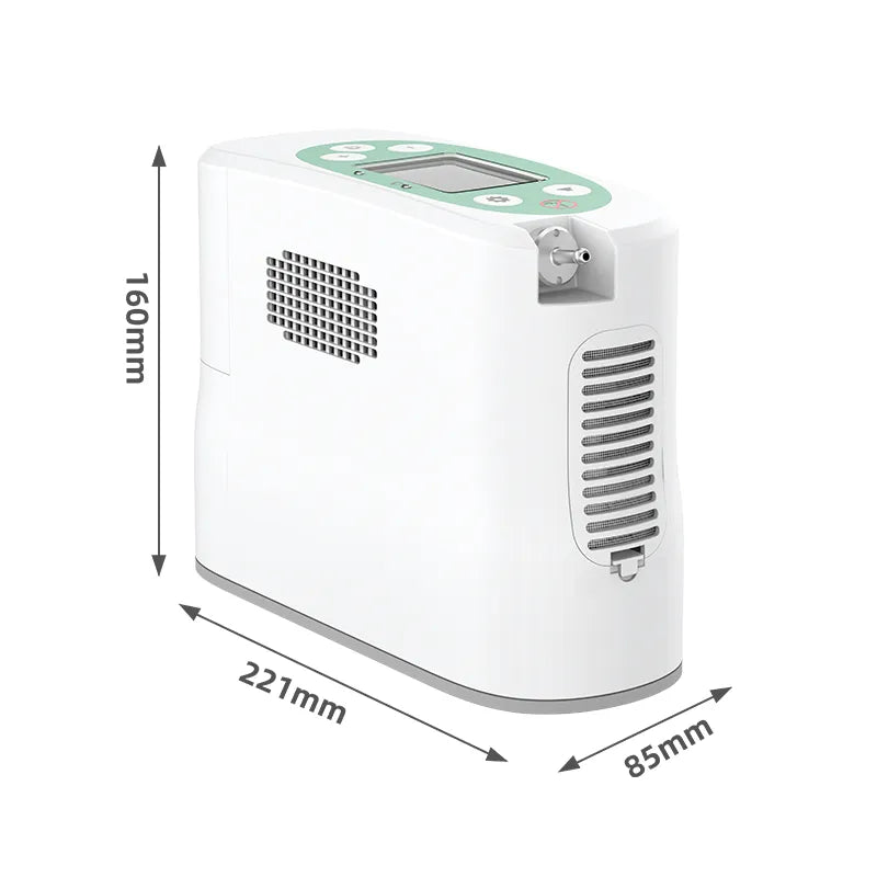 Kingon P2 E7 Portable Oxygen Concentrator measurements. Shop now at Zone Medical.