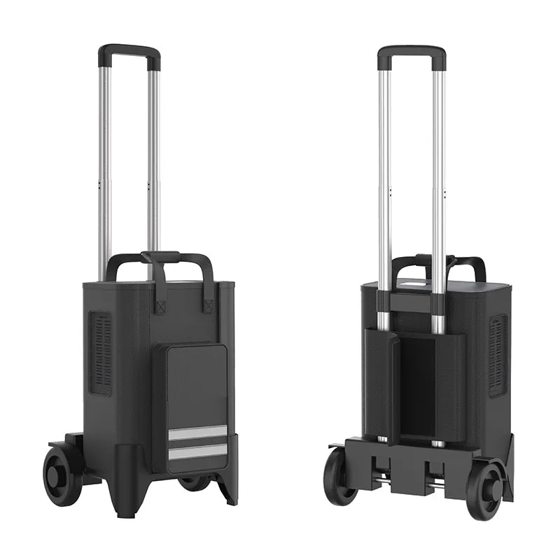 Kingon P2 TOC Transportable Portable Oxygen Concentrator in carry bag on the cart. Shop now at Zone Medical.