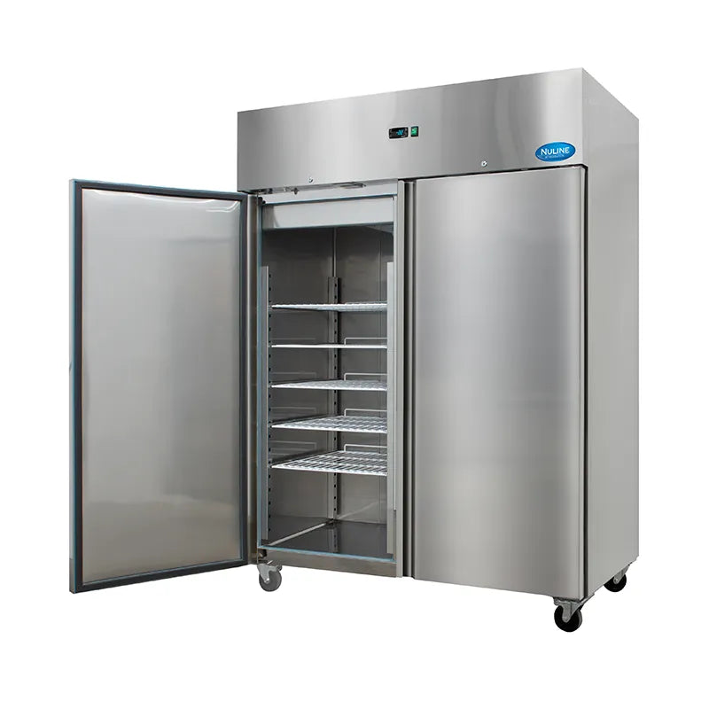 Nuline MF140BT Freezer with one door open. Shop now at Zone Medical.