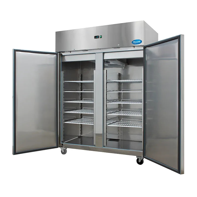 Nuline MF140BT Freezer with both doors open. Shop now at Zone Medical.