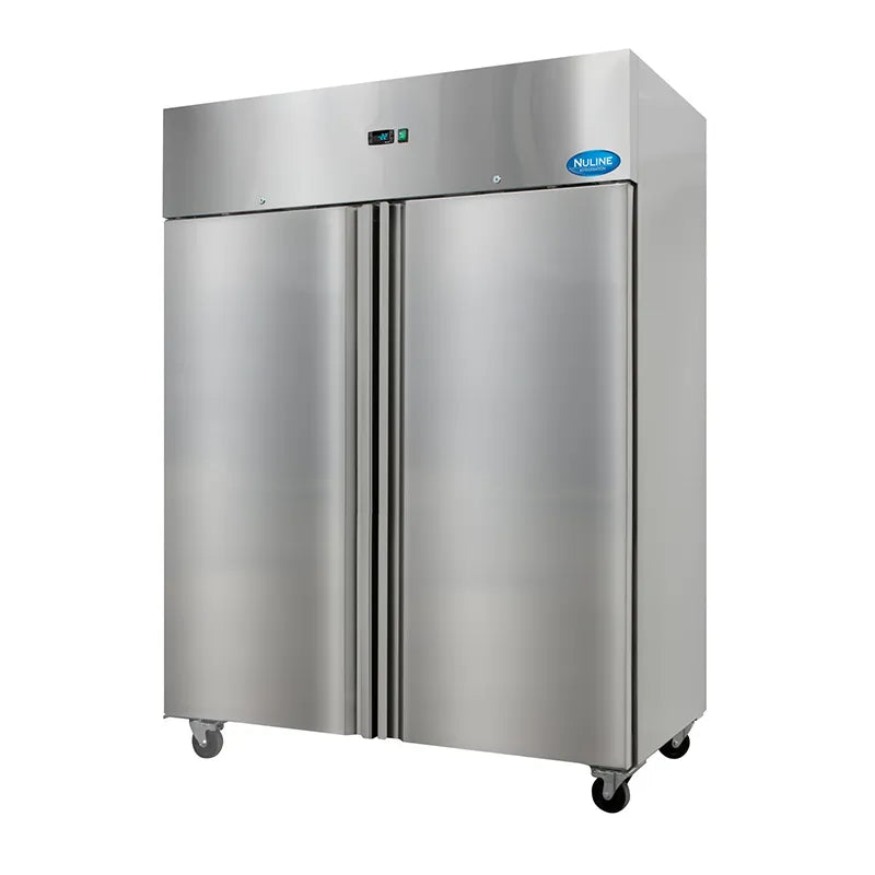 Nuline MF140BT Freezer with both doors closed. Shop now at Zone Medical.