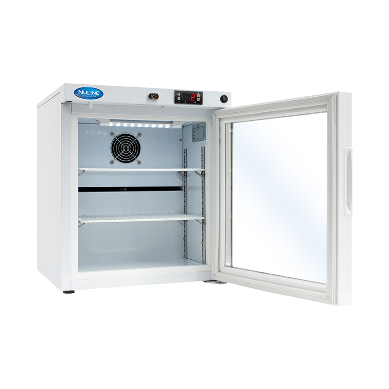 Nuline MLi29 refrigerator incubator 29 litres side view door open. Shop now at Zone Medical.
