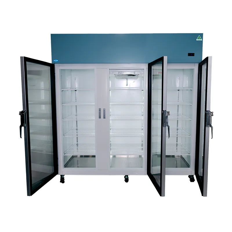 Nuline NLM1614 1614 Litre Pharmacy Refrigerator doors open. Shop now at Zone Medical