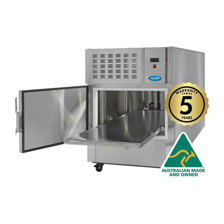 Nuline NMF series bariatric mortuary freezer 1 bay Australian made with a 5 year warranty. Shop now at Zone Medical.
