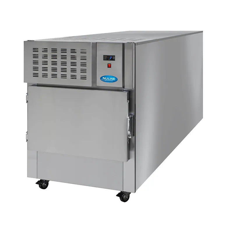 Nuline NMF series bariatric mortuary freezer 1 bay door closed. Shop now at Zone Medical.