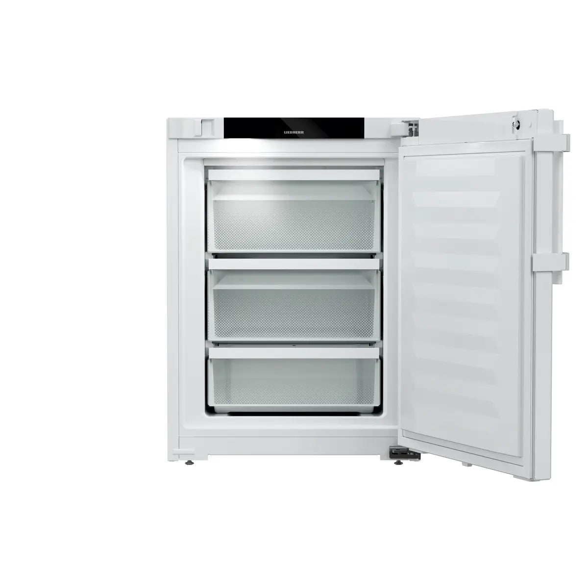 Liebherr SFTvh 1501 under counter freezer door open. Shop now at Zone Medical.