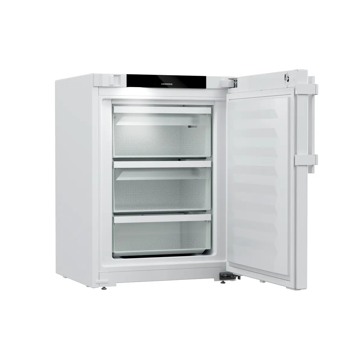 Liebherr SFTvh 1501 under counter freezer door open. Shop now at Zone Medical.