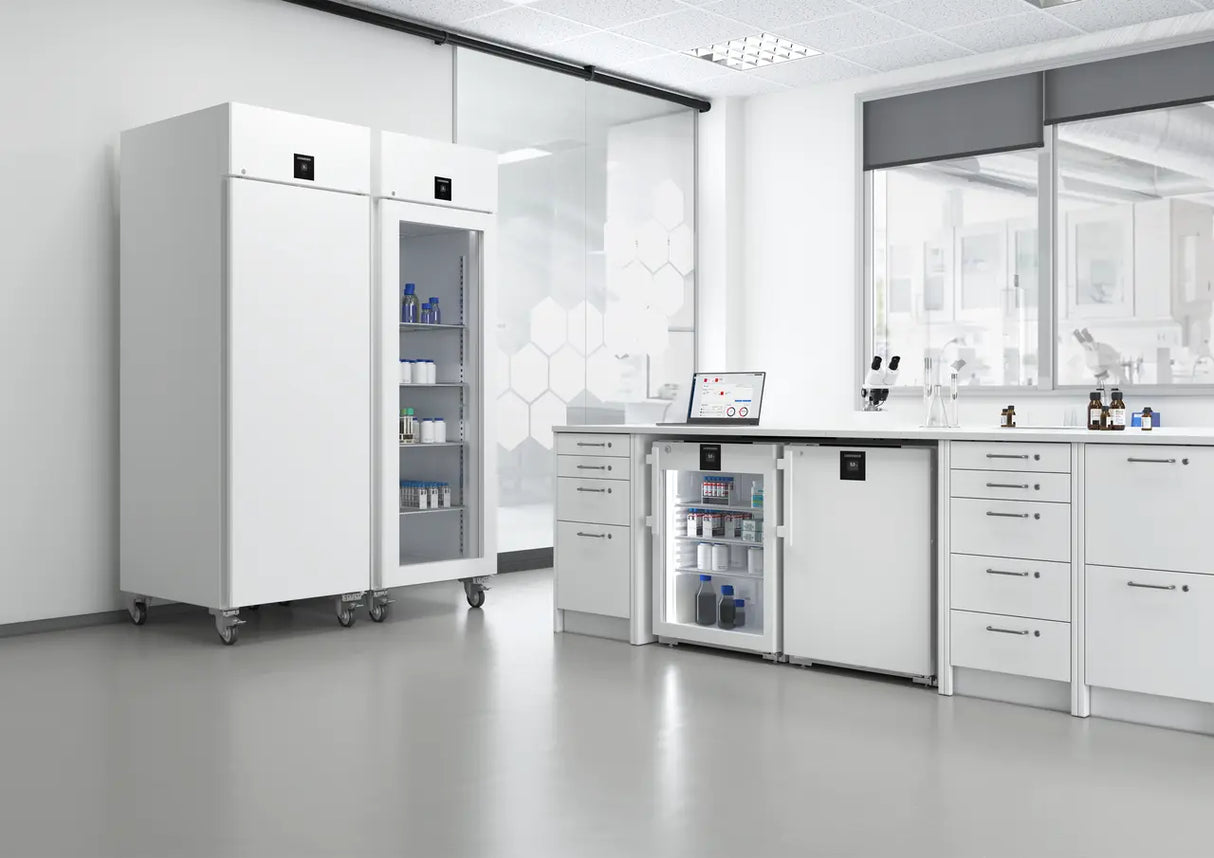 Liebherr SRTvh 1511 under counter medical refrigerator in a laboratory. Shop now at Zone Medical.