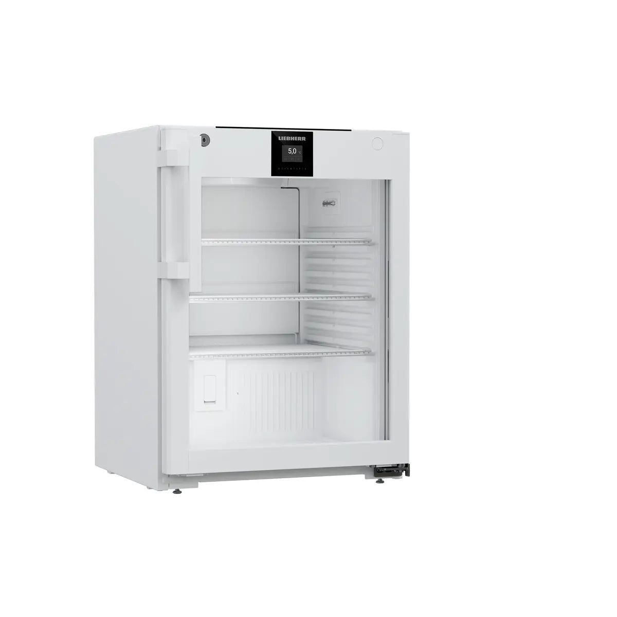 Liebherr SRTvh 1511 under counter medical refrigerator side view. Shop now at Zone Medical.