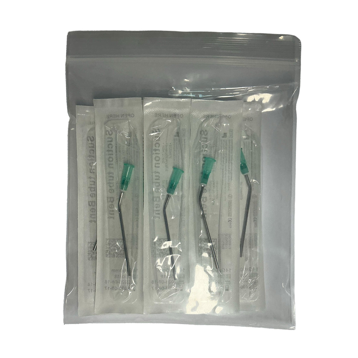 Suction Tubes 14 Gauge Green 2.1mm Outer Diameter - Bent Disposable Sterile Individually Wrapped