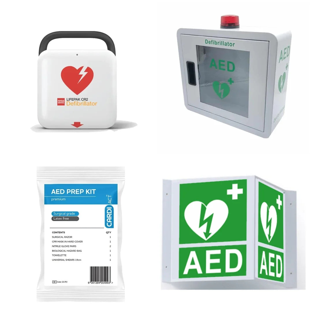 LifePak CR2 Essential Fully Automatic AED Defibrillator Bundle