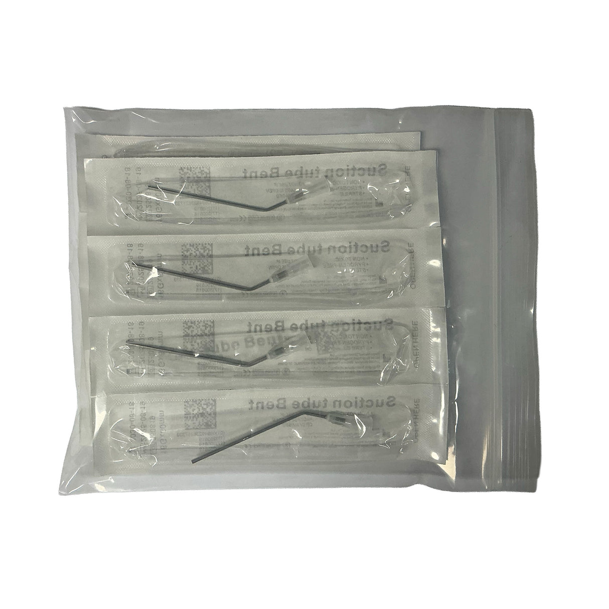 Suction Tubes 16 Gauge White 1.6mm Outer Diameter - Bent Disposable Sterile Individually Wrapped