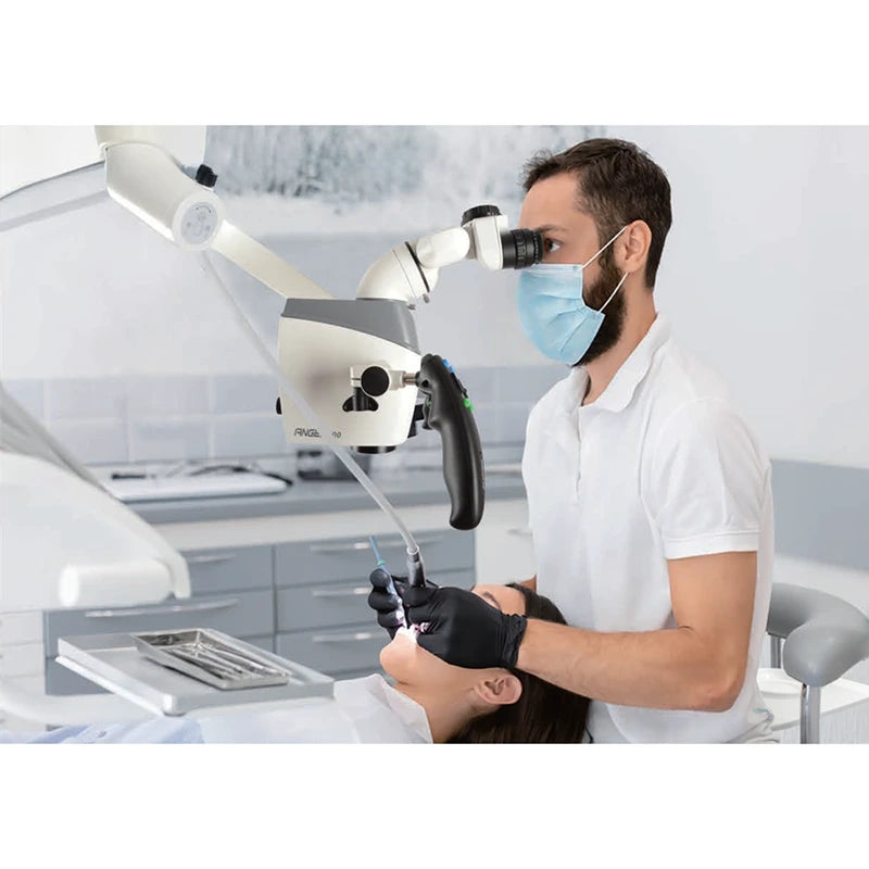 Alltion Angel 100 Pro Dental Microscope in use. Shop now at Zone Medical.