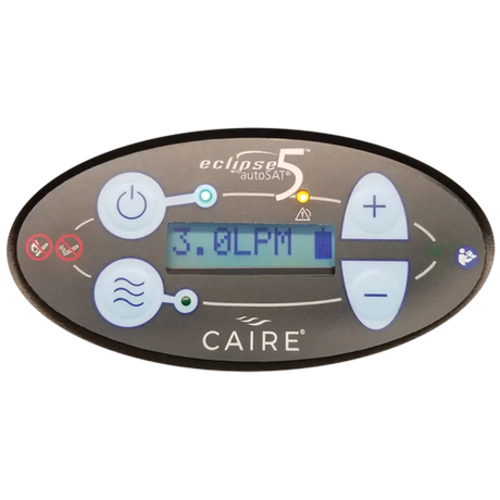 Caire Eclipse 5 Portable Oxygen Concentrator Buttons. Shop Now at Zone Medical.