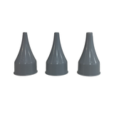 Ear speculum side view of the small, medium, and large sizes. Shop now at Zone Medical.