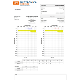 Electronica 600M Audiometer test results sheet sample. Shop now at Zone Medical.
