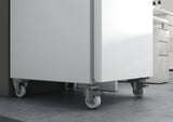 The Liebherr SRPvh 6501 Laboratory Refrigerator castor wheels close up. Shop now at Zone Medical.