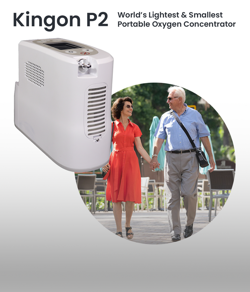 Product Overview of Kingon P2 Portable Oxygen Concetrator Sold at Zone Medical