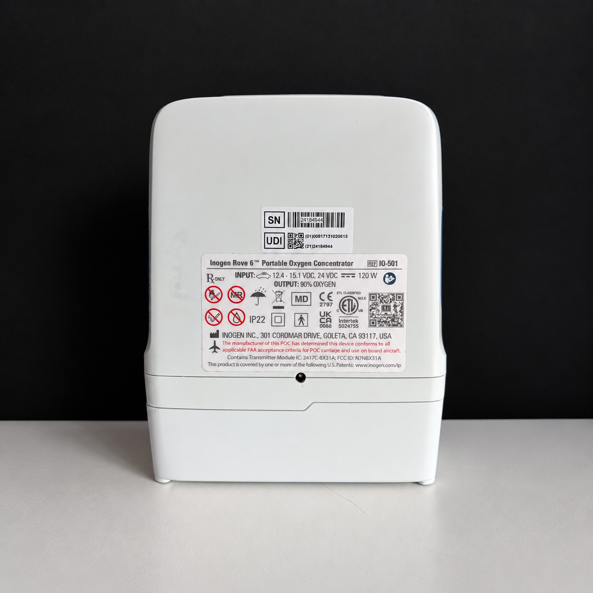 Inogen One Rove 6 Portable Oxygen Concentrator with 16 Cell Battery (Near New - Refurbished)