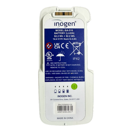 Inogen Rove 6 / Inogen One G5 16 Cell Battery with specifications showing. Shop now at Zone Medical.