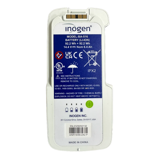 Inogen Rove 6 / Inogen One G5 16 Cell Battery with specifications showing. Shop now at Zone Medical.