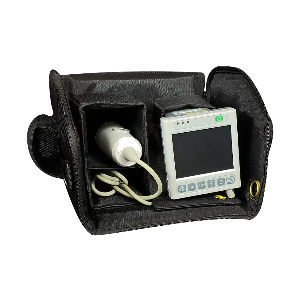 Kaixin BVT02 Bladder Scanner Carry Bag with the bladder scanner inside of it. Shop now at Zone Medical.