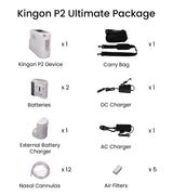 Kingon P2 Ultimate Package Contents Labelled. Shop now at Zone Medical.