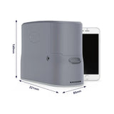 Kingon P2-E portable oxygen concentrator measurements and compared next to an iPhone. Shop now at Zone Medical.