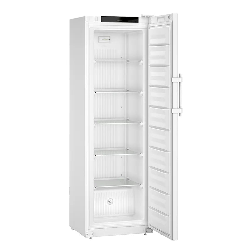 Liebherr SFFfg 4001 Performance Pharmacy Medical Laboratory Freezer with Spark Free Interior front view door open. Shop now at Zone Medical.