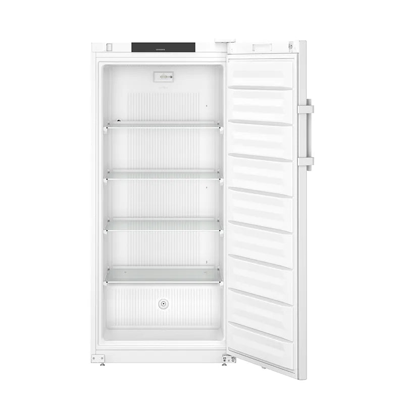 Liebherr SFFfg 5501 Performance Pharmacy Medical Laboratory Freezer with Spark Free Interior front view with door open. Shop now at Zone Medical.