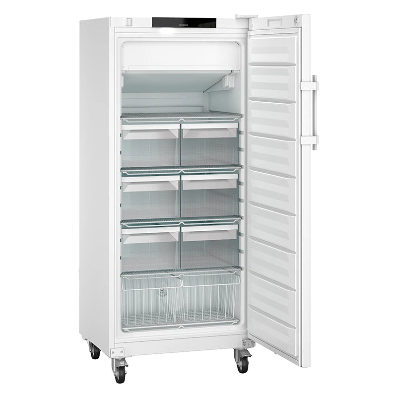 Liebherr SFFvh 5501 Pharmacy Medical Laboratory Freezer 472 Litres side view door open. Shop now at Zone Medical.