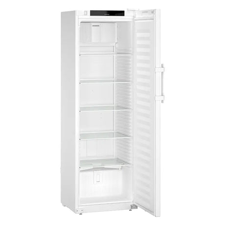 Liebherr SRFfg 4001 Pharmacy Medical Laboratory Freezer with Spark Free Interior side view with door open. Shop now at Zone Medical.