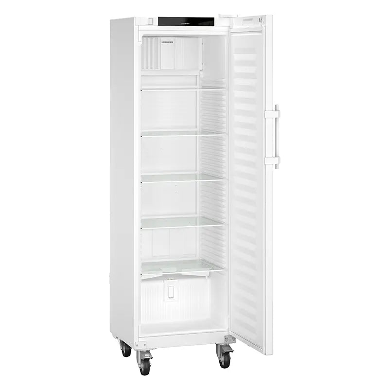 Liebherr SRFfg 4001 Pharmacy Medical Laboratory Freezer with Spark Free Interior side view with door open. Shop now at Zone Medical.