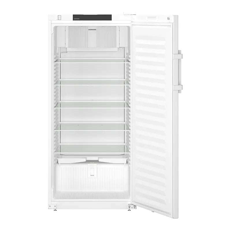 Liebherr SRFfg 5501 Performance Pharmacy Medical Laboratory Refrigerator with Spark-Free Interior - 558 Litre front view with door open. Shop now at Zone Medical.