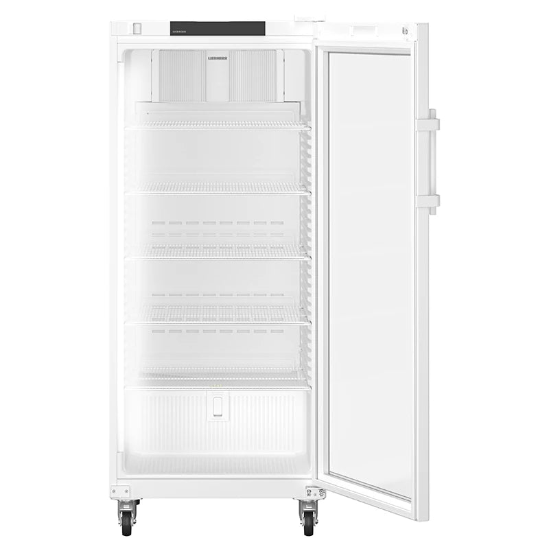 Liebherr SRFvh 5511 Pharmacy Medical Laboratory Fridge 588L front view with door open. Shop now at Zone Medical.