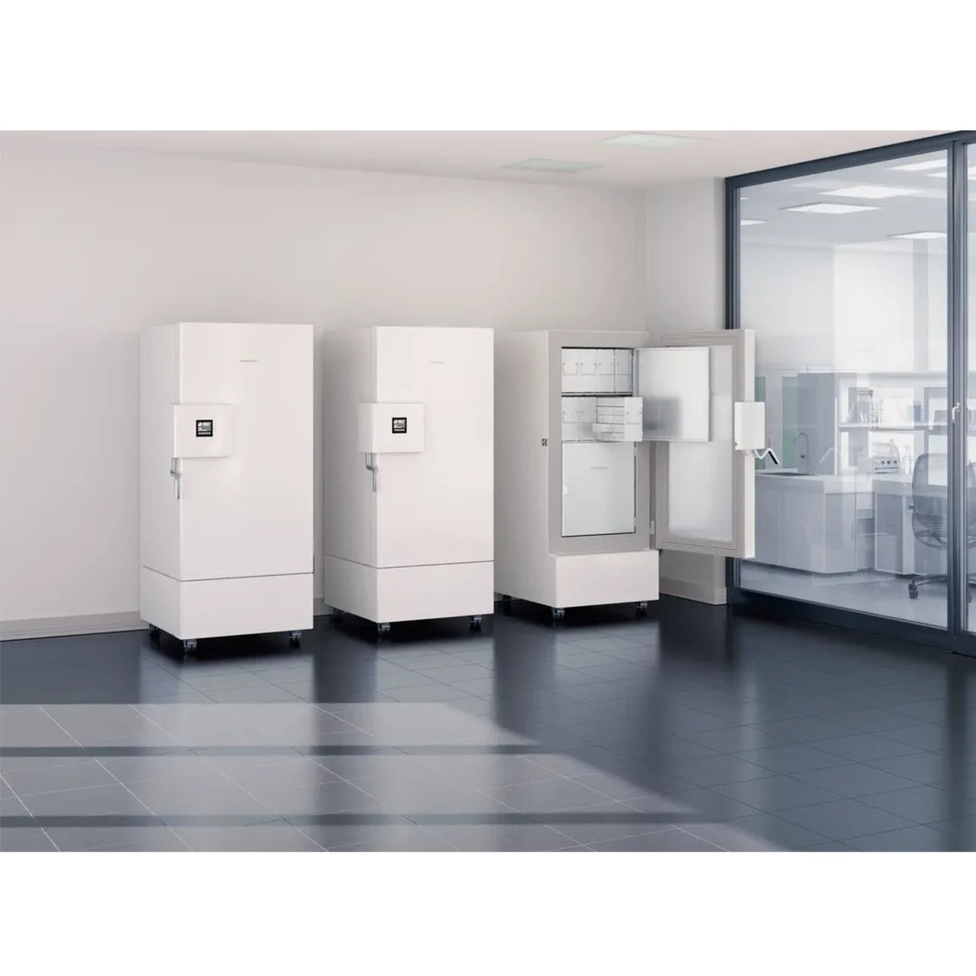Liebherr SUFsg 3501 ultra-low temperature refrigerator in laboratory. Shop now at Zone Medical.