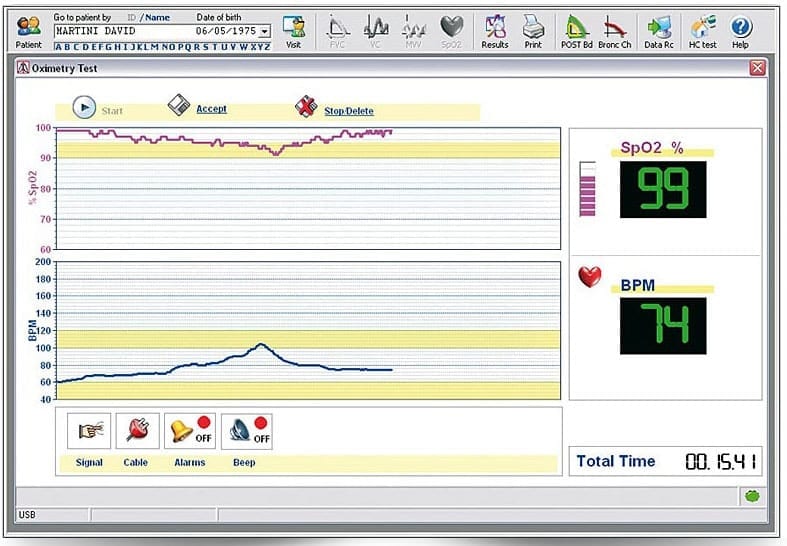 MIR Spirolab 4 Spirometer no Turbine Flowmeter