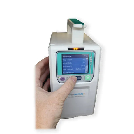 MedCaptain SYS6010 Infusion Pump infusion set screen. Shop now at Zone Medical.