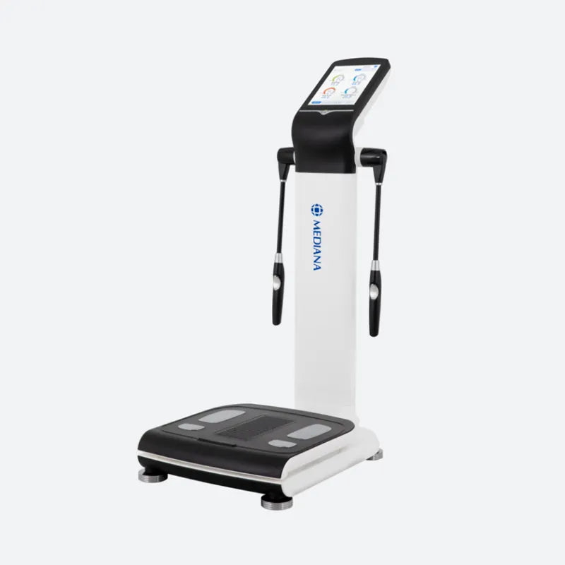 Mediana i50 Body Composition Analyser side view. Shop now at Zone Medical.