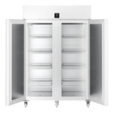 Liebherr SRPvh 1402 solid door freezer/refrigerator front view, doors open. Shop now at Zone Medical.