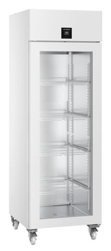 Liebherr SRPvh 6511 Glass Door Medical Refrigerator side view. Shop now at Zone Medical.