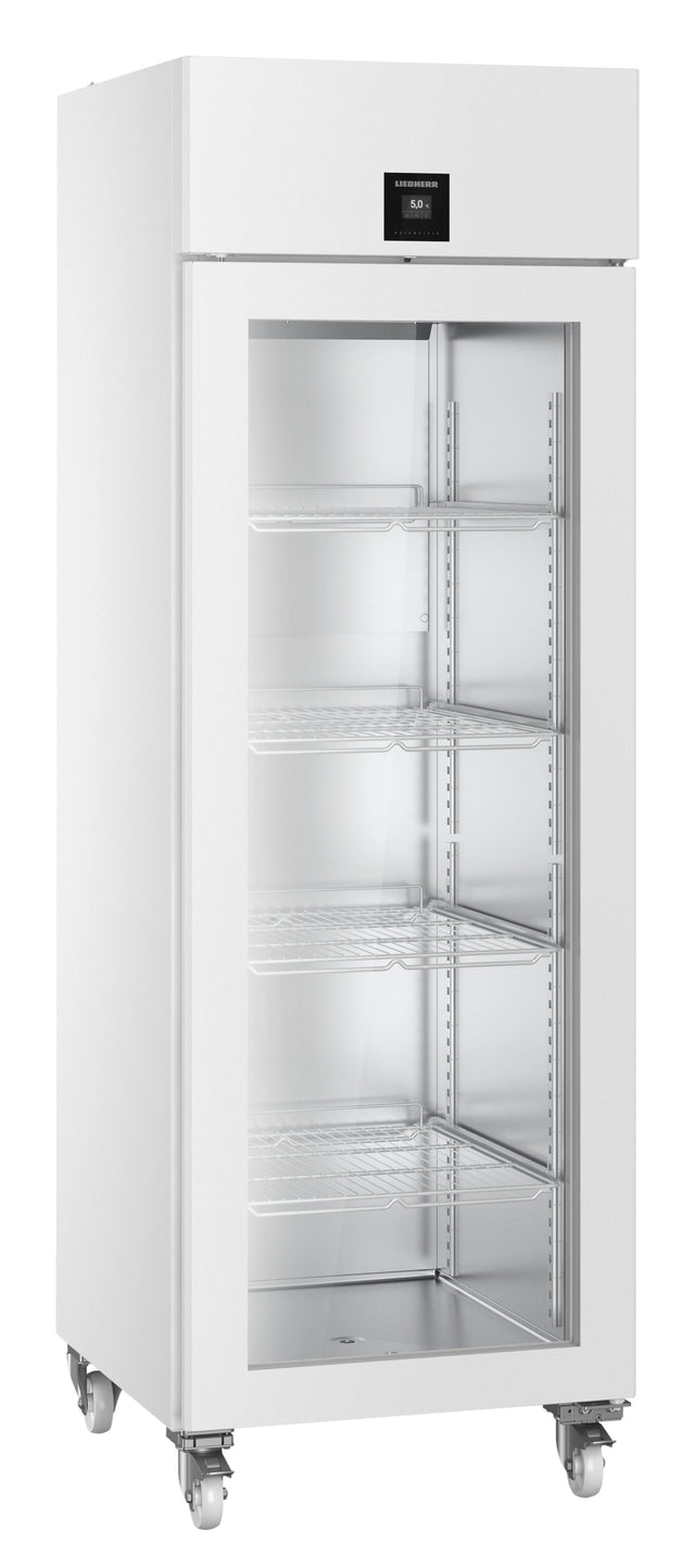 Liebherr SRPvh 6511 Glass Door Medical Refrigerator side view. Shop now at Zone Medical.