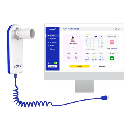 Safey USB Desktop Spirometer Hero Image. Shop now at Zone Medical.