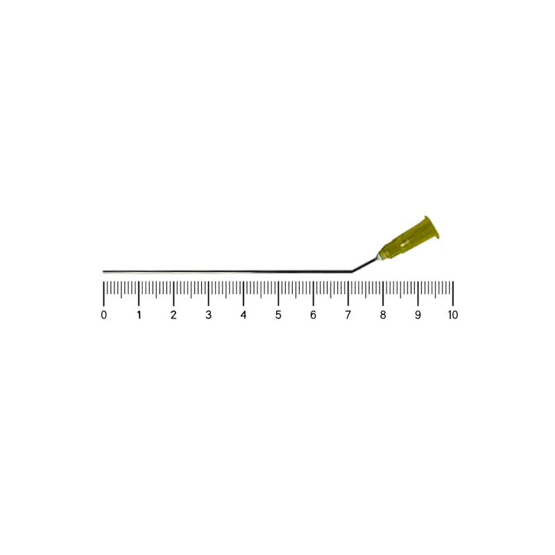 Yellow 20 Gauge disposable bent non-sterile suction tube measurements. Shop now at Zone Medical.