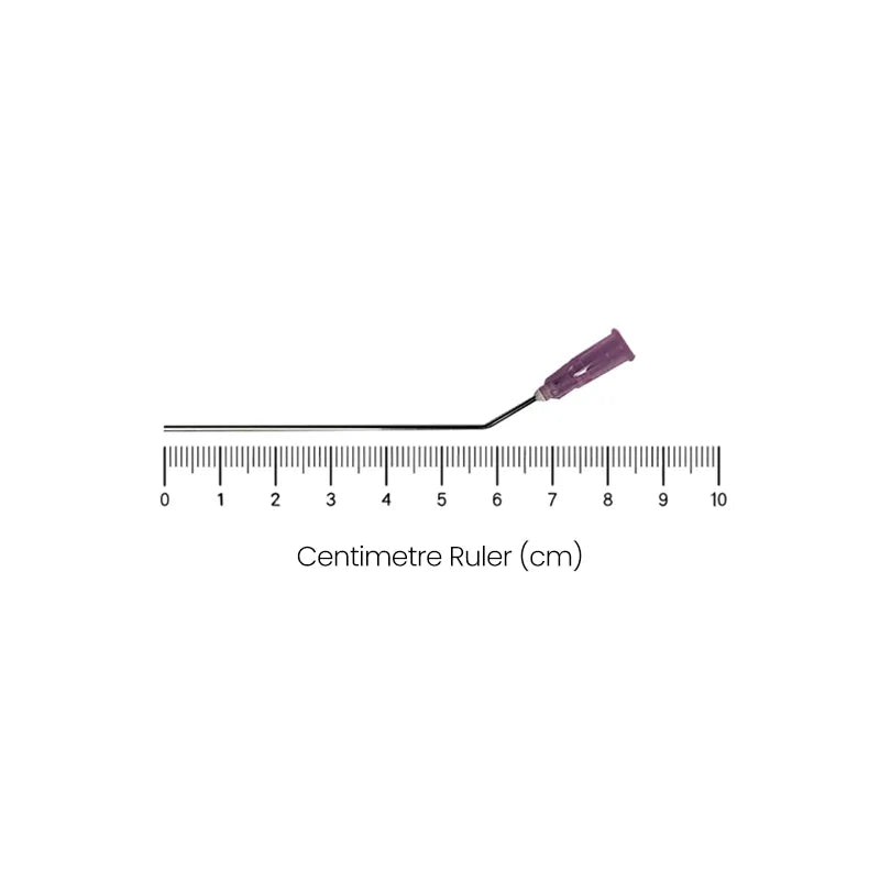 Pink 18 Gauge disposable bent non-sterile suction tube measurements. Shop now at Zone Medical.