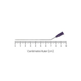 Purple 24 Gauge disposable bent non-sterile suction tube measurements. Shop now at Zone Medical.