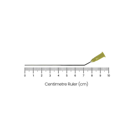 Yellow 20 Gauge disposable bent non-sterile suction tube measurements. Shop now at Zone Medical.