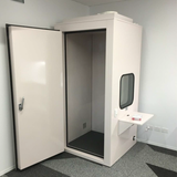 The Test Lab audiometric booth left hand door version. Shop now at Zone Medical.