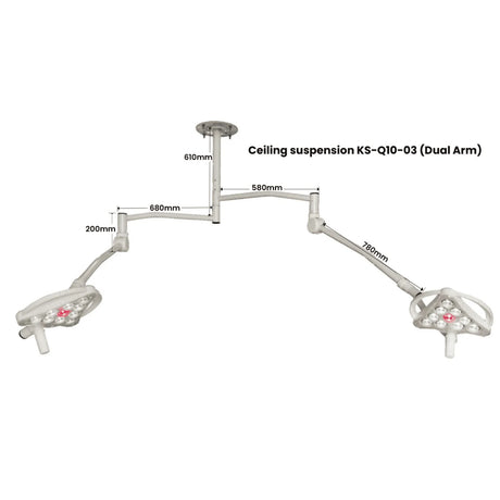 Minston Q10 Ceiling Mount Examination Light - Single & Dual Arm